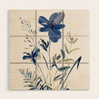 Blue flowers Wood Wall Art Gallery Image 1