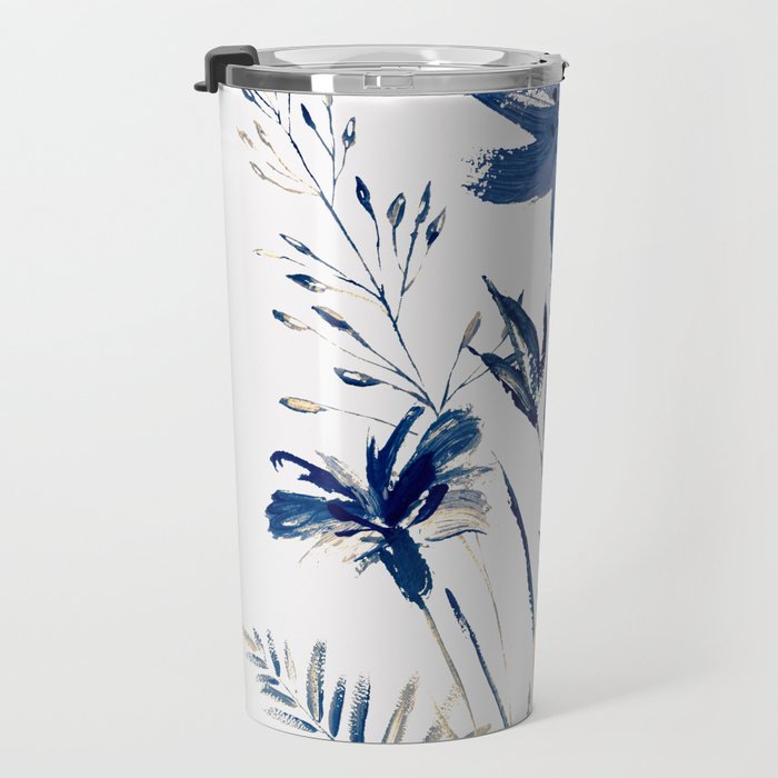 Blue flowers Travel Mug Gallery Image 3