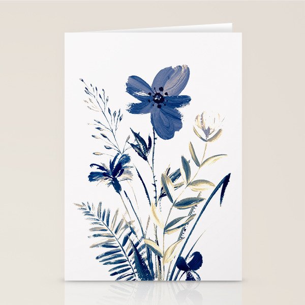 Blue flowers Stationery Card Gallery Image 2