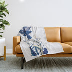 Blue flowers Throw Blanket Gallery Image 1