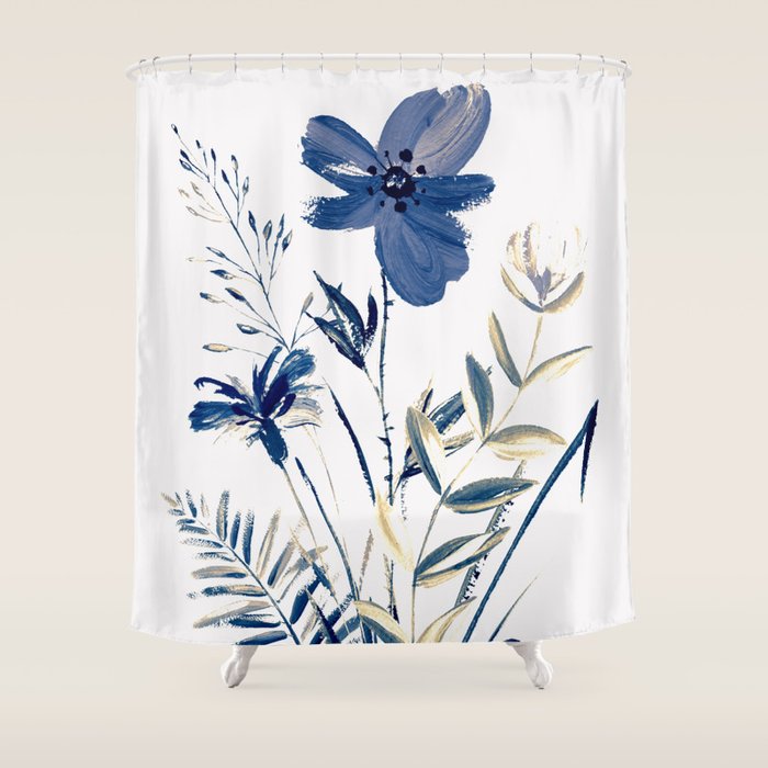 Blue flowers Shower Curtain Gallery Image 1