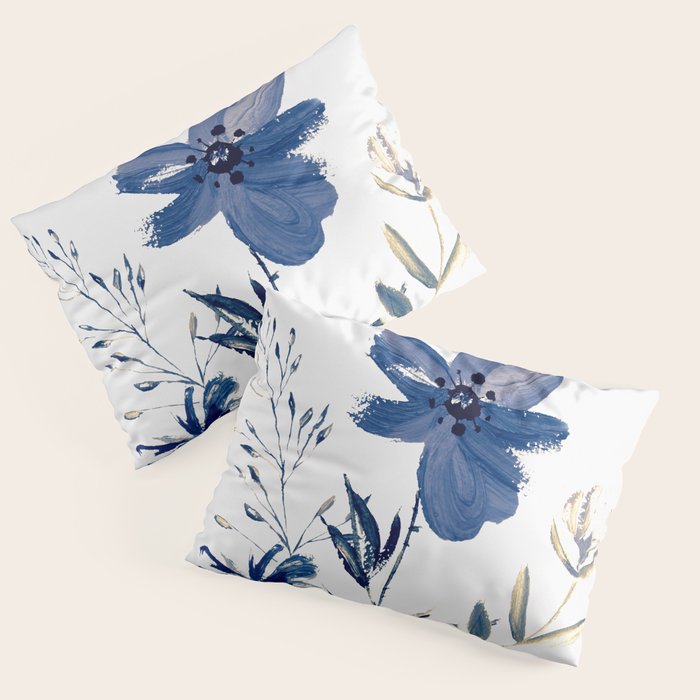 Blue flowers Pillow Sham Gallery Image 1