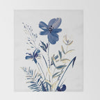 Blue flowers Throw Blanket Gallery Image 2
