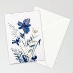 Blue flowers Stationery Card Gallery Image 2