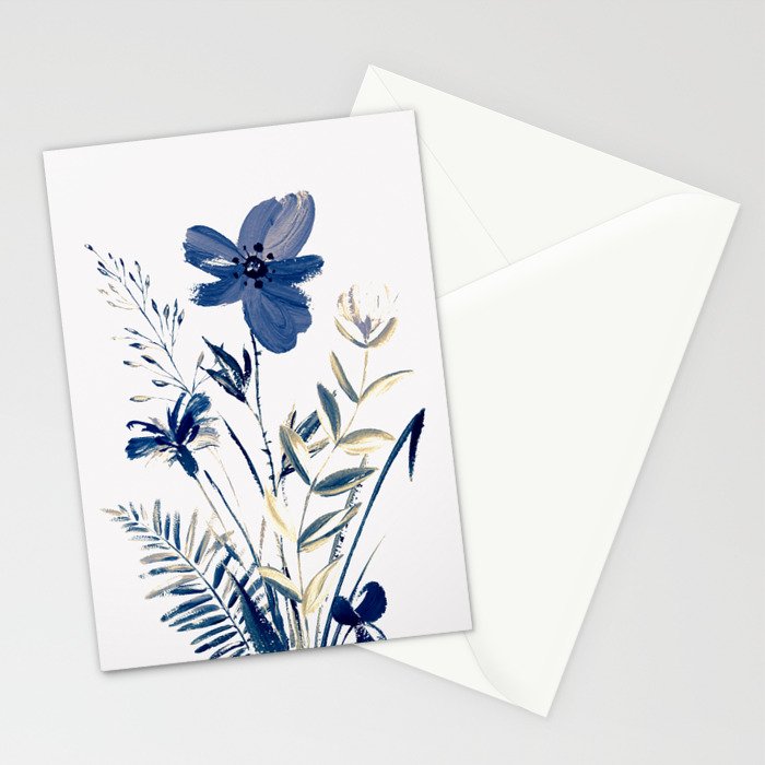 Blue flowers Stationery Card Gallery Image 2