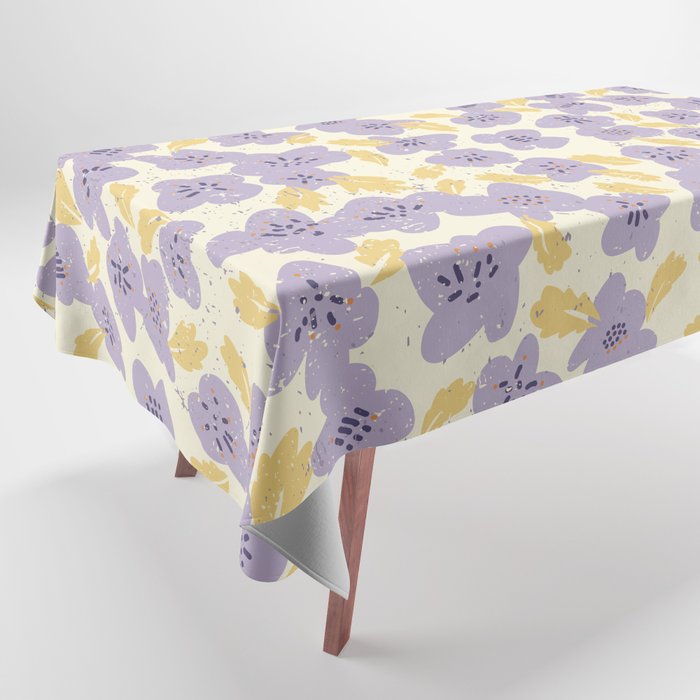 Big flowers Lanvender Tablecloth Gallery Image 1