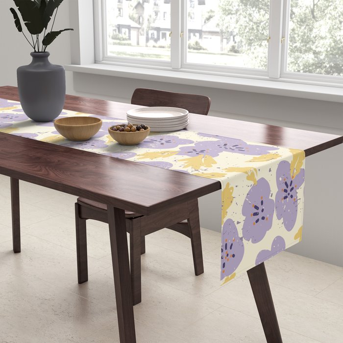 Big flowers Lanvender Table Runner Gallery Image 2