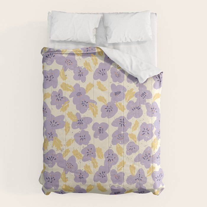 Big flowers Lanvender Comforter Gallery Image 1