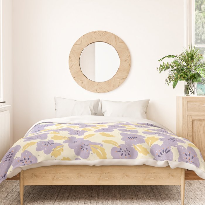 Big flowers Lanvender Duvet Cover Gallery Image 3