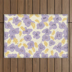 Big flowers Lanvender Outdoor Rug Gallery Image 1
