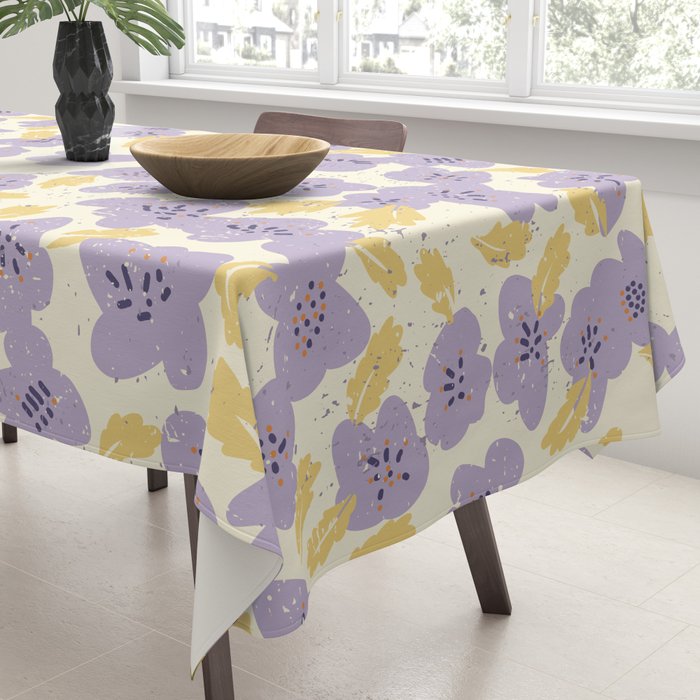 Big flowers Lanvender Tablecloth Gallery Image 3