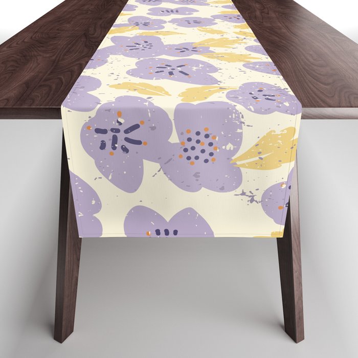 Big flowers Lanvender Table Runner Gallery Image 1