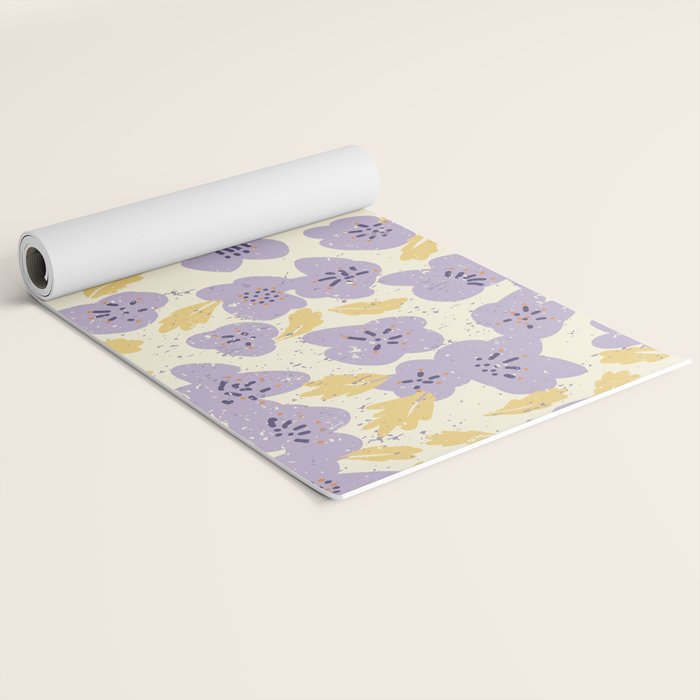 Big flowers Lanvender Yoga Mat Gallery Image 2