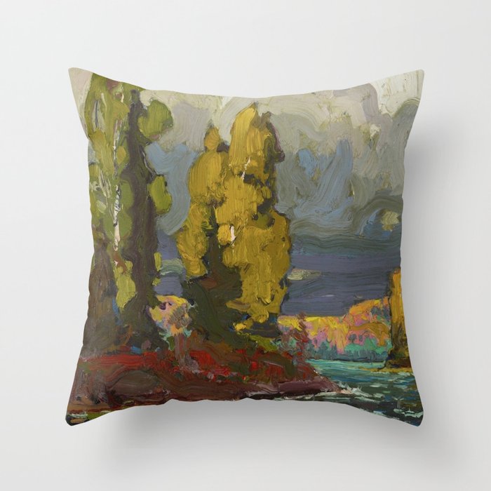 Tom Thomson Poplars by a Lake 1916 Canadian Landscape Artist Throw Pillow Gallery Image 6