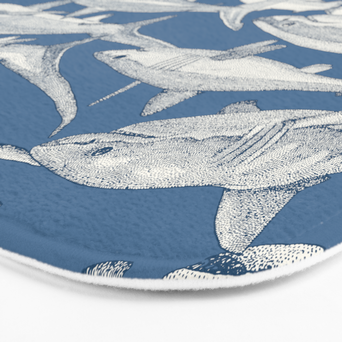 just sharks cobalt denim Bath Mat Gallery Image 3