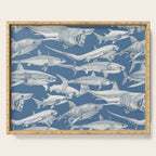 just sharks cobalt denim Serving Tray Gallery Image 1