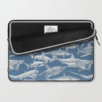 just sharks cobalt denim Laptop Sleeve Gallery Image 2