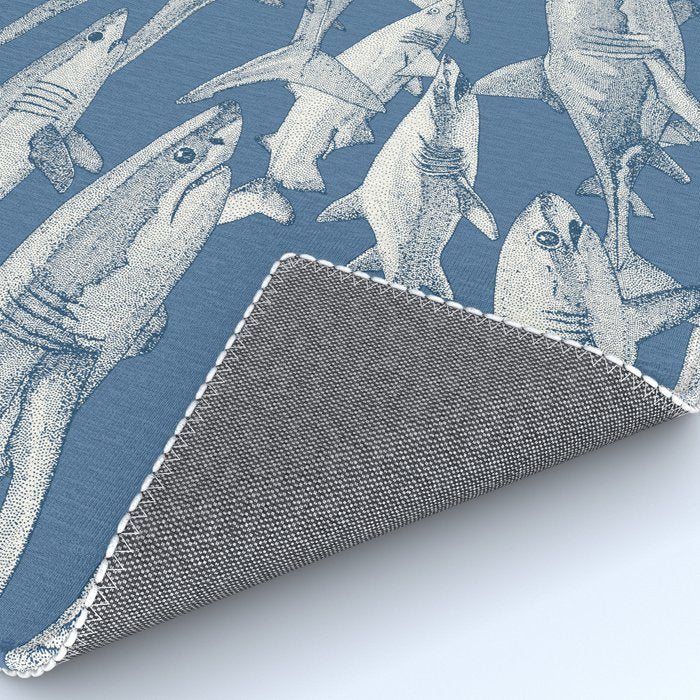 just sharks cobalt denim Rug Gallery Image 4