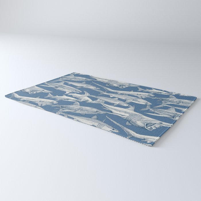 just sharks cobalt denim Rug Gallery Image 3
