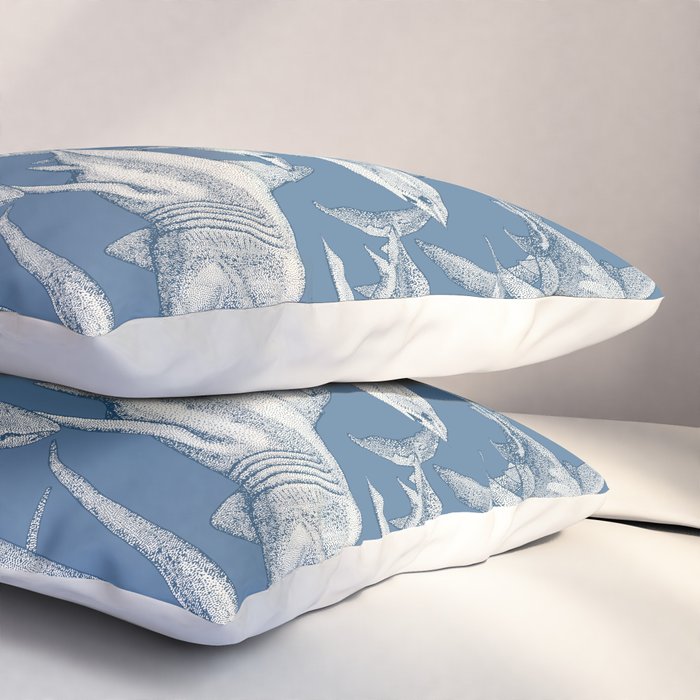 just sharks cobalt denim Pillow Sham Gallery Image 3