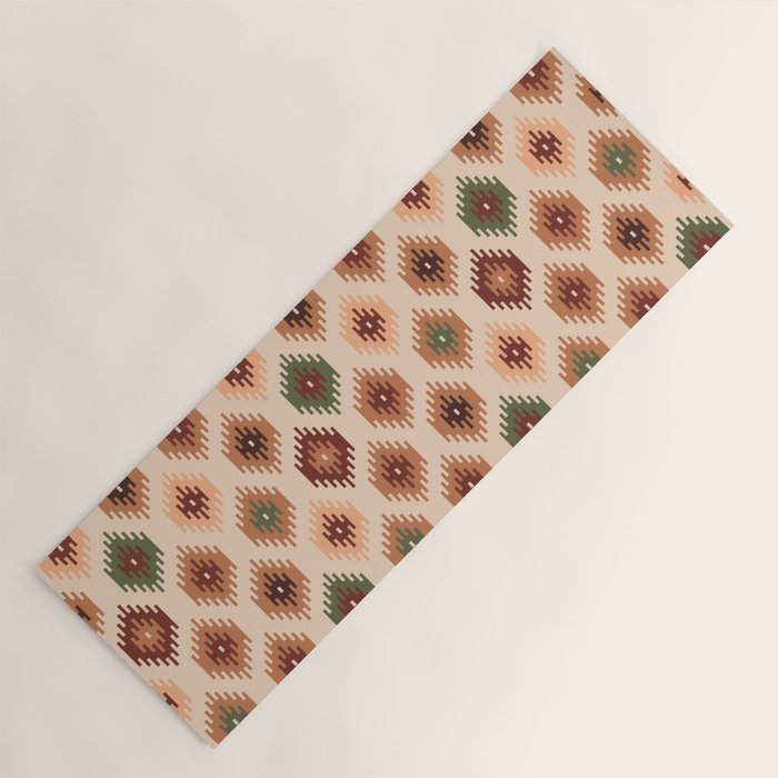 Southwest native Aztec diamonds kilim Yoga Mat Gallery Image 1