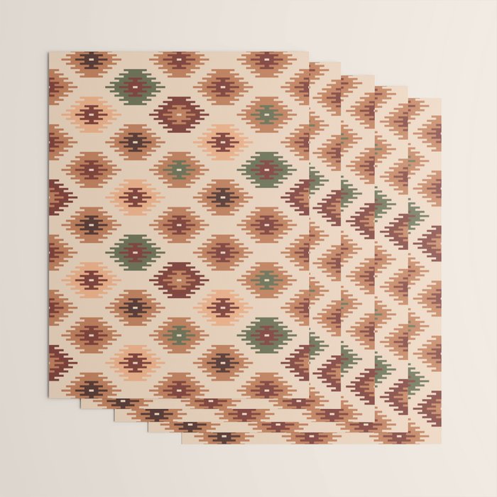 Southwest native Aztec diamonds kilim Wrapping Paper Gallery Image 3