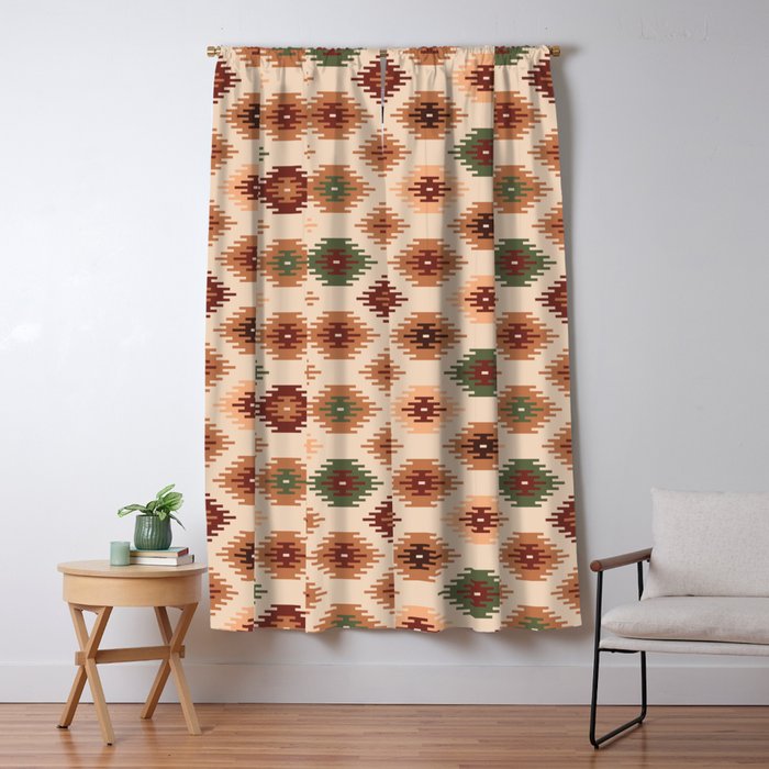 Southwest native Aztec diamonds kilim Window Curtain Gallery Image 5