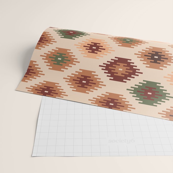 Southwest native Aztec diamonds kilim Wrapping Paper Gallery Image 2