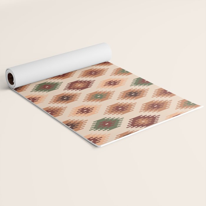Southwest native Aztec diamonds kilim Yoga Mat Gallery Image 2