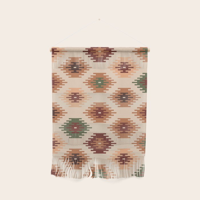 Southwest native Aztec diamonds kilim Wall Hanging Gallery Image 1