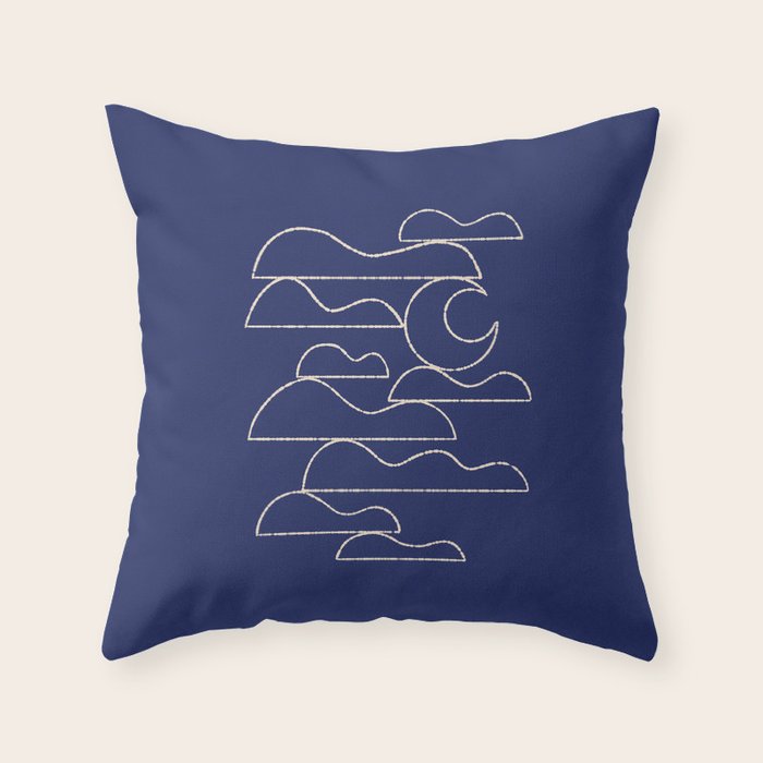 Moon And Cloudscape No. 1 Throw Pillow Gallery Image 1