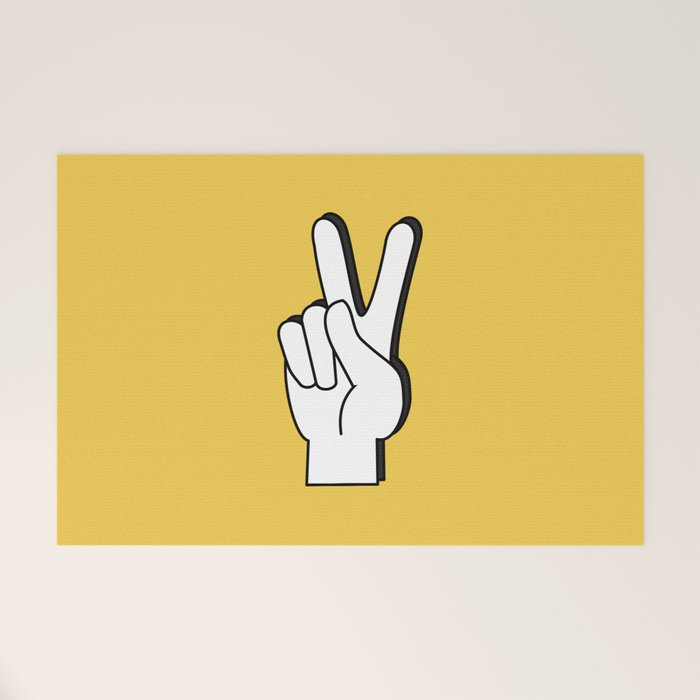 Peace Sign yellow Welcome Mat Gallery Image 1