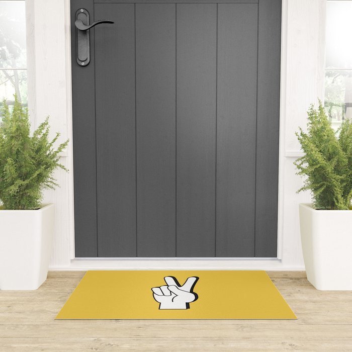 Peace Sign yellow Welcome Mat Gallery Image 3