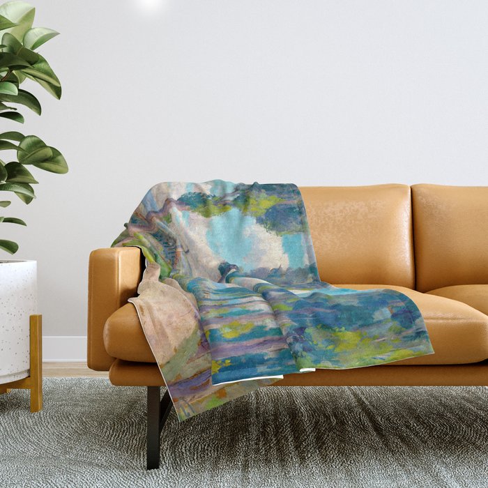 Ludovit Csordak,View of Spisska Nova Ves Throw Blanket Gallery Image 1