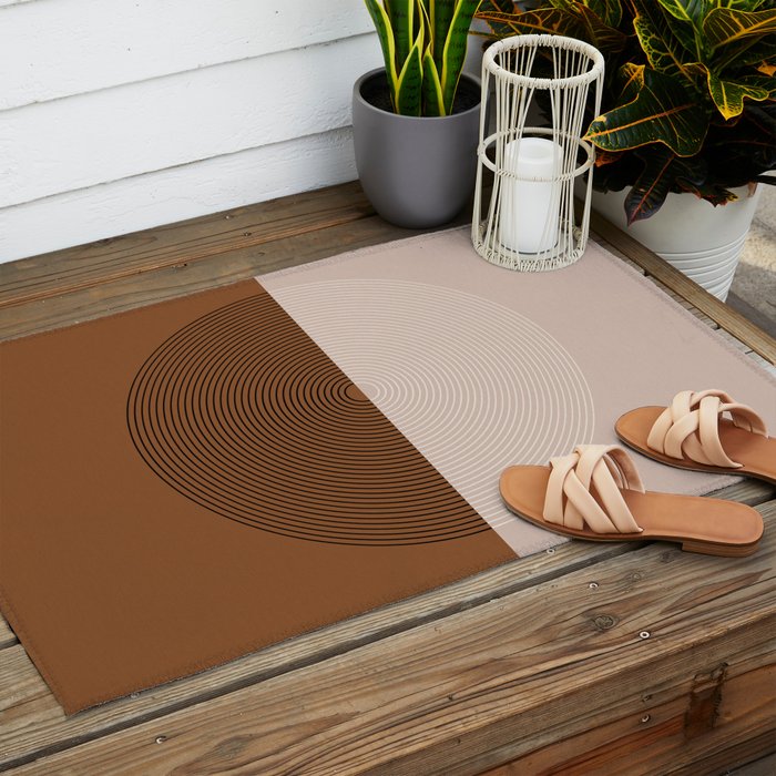Circular Lines IX Outdoor Rug Gallery Image 2