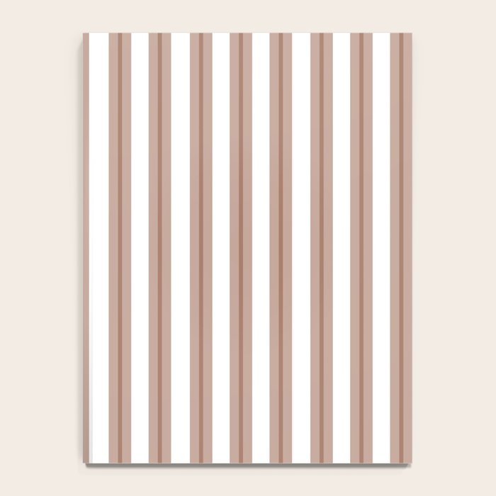 Mocha Double Stripes Brown and White Vertical Stripe Pattern Notebook Gallery Image 4