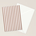 Mocha Double Stripes Brown and White Vertical Stripe Pattern Stationery Card Gallery Image 2