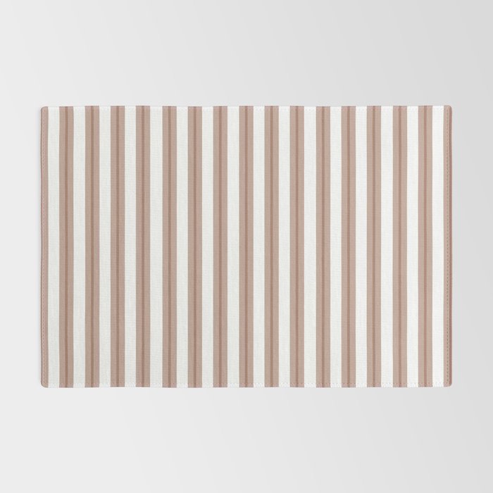 Mocha Double Stripes Brown and White Vertical Stripe Pattern Rug Gallery Image 2