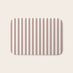 Mocha Double Stripes Brown and White Vertical Stripe Pattern Bath Mat Gallery Image 1