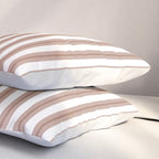 Mocha Double Stripes Brown and White Vertical Stripe Pattern Pillow Sham Gallery Image 3