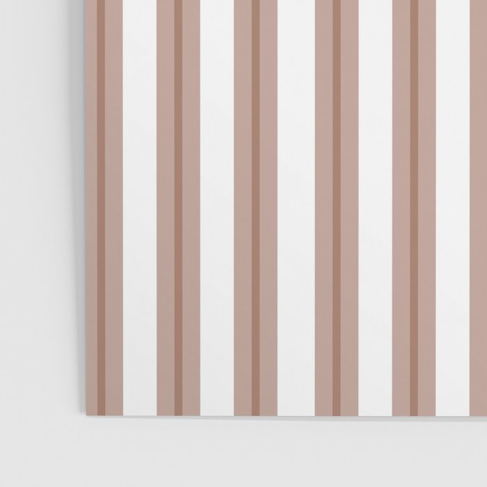 Mocha Double Stripes Brown and White Vertical Stripe Pattern Poster Gallery Image 3