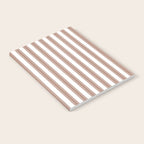 Mocha Double Stripes Brown and White Vertical Stripe Pattern Notebook Gallery Image 2