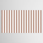 Mocha Double Stripes Brown and White Vertical Stripe Pattern Tablecloth Gallery Image 2