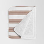 Mocha Double Stripes Brown and White Vertical Stripe Pattern Throw Blanket Gallery Image 3