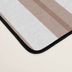 Mocha Double Stripes Brown and White Vertical Stripe Pattern Desk Mat Gallery Image 4