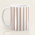 Mocha Double Stripes Brown and White Vertical Stripe Pattern Coffee Mug Gallery Image 3