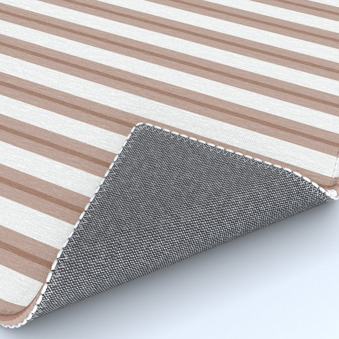 Mocha Double Stripes Brown and White Vertical Stripe Pattern Rug Gallery Image 4