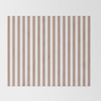 Mocha Double Stripes Brown and White Vertical Stripe Pattern Throw Blanket Gallery Image 2