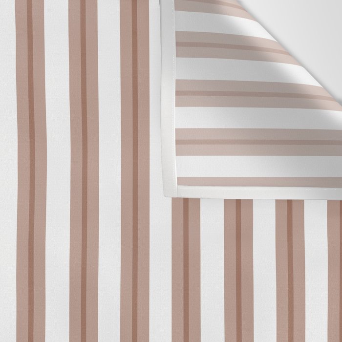 Mocha Double Stripes Brown and White Vertical Stripe Pattern Wall Tapestry Gallery Image 3