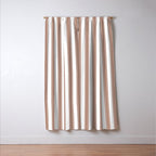 Mocha Double Stripes Brown and White Vertical Stripe Pattern Window Curtain Gallery Image 3